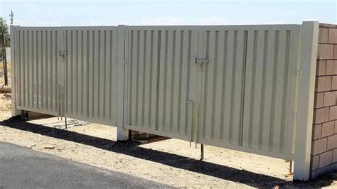 trash enclosrue doors with metal panels fabrication details|garbage enclosure gates.